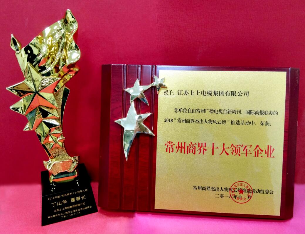 2018年12月6日，丁山華董事長(zhǎng)榮獲“常州商界十大領(lǐng)軍人物”